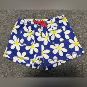 Mini Boden Blue White Yellow Floral Print Shorts